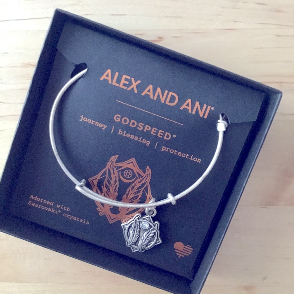 Alex + Ani Godspeed Silver Charm Bangle, NWT
